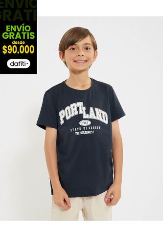 Camiseta Infantil Niño Manga Corta Cuello Redondo Color Azul Marca Ostu #80090276 Ostu