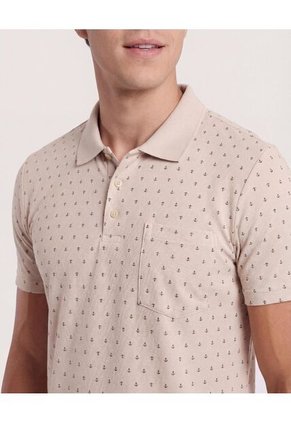 Polo  Para Hombre Cuello Tejido Con Bolsillo Color Beige Marca Ostu #60110872