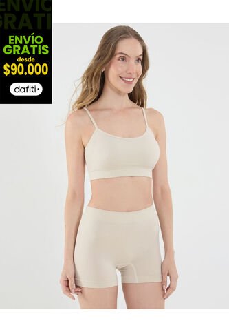 Top Para Mujer Seamless Con Copas Color Beige Marca Ostu #40220399 Ostu