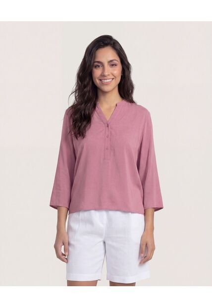 Blusa  Para Mujer Manga 3/4 Color Morado Marca Ostu #40121228