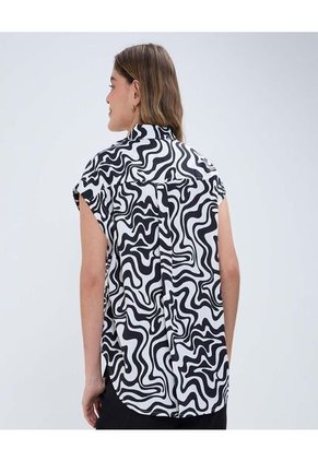 Camisa Para Mujer Manga Corta Color Negro Marca Ostu #40010191