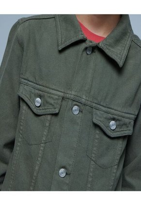 Chaqueta Para Niño Trucker Color Verde  Marca Ostu #80080031