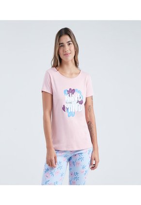 Pijama Para Mujer Ostu Color Rosa Material Poliéster 65% Algodón 35%