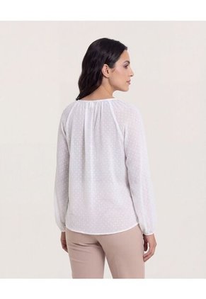 Blusa  Para Mujer Manga Larga Color Crudo Marca Ostu #40121244