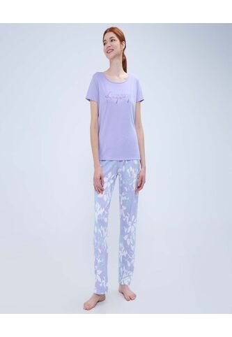 Pijama Para Mujer M/C P/L Color Lila  Marca Ostu #40040406 Ostu