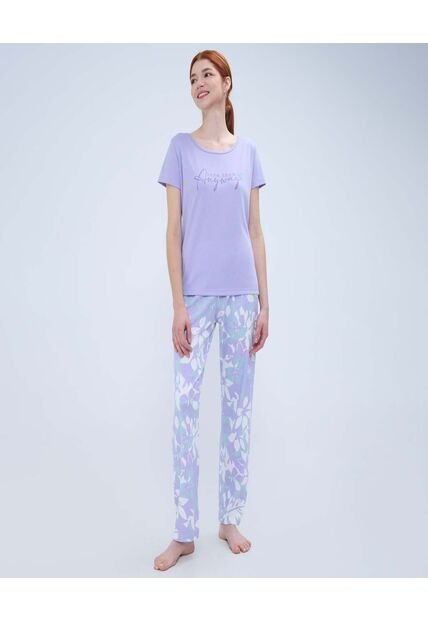 Pijama Para Mujer M/C P/L Color Lila  Marca Ostu #40040406