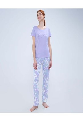 Pijama Para Mujer M/C P/L Color Lila  Marca Ostu #40040406