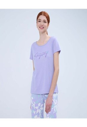 Pijama Para Mujer M/C P/L Color Lila  Marca Ostu #40040406