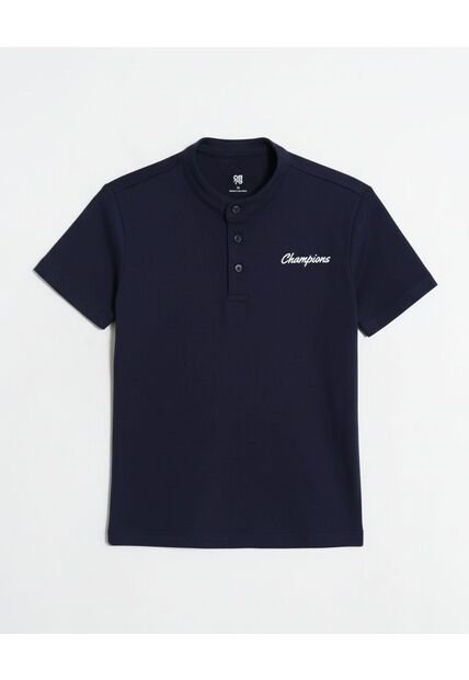 Polo  Infantil Niño Manga Corta Color Azul Marca Ostu #80110116