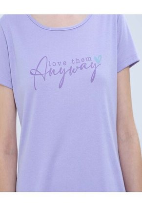 Pijama Para Mujer M/C P/L Color Lila  Marca Ostu #40040406