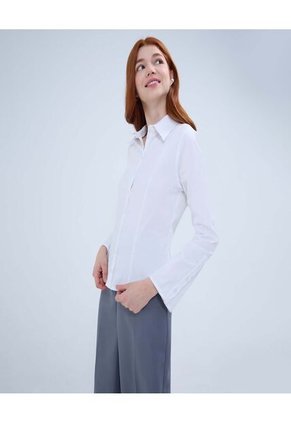 Camisa Para Mujer Manga Larga Color Blanco Marca Ostu #40010251