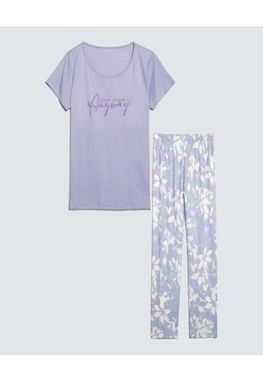 Pijama Para Mujer M/C P/L Color Lila  Marca Ostu #40040406