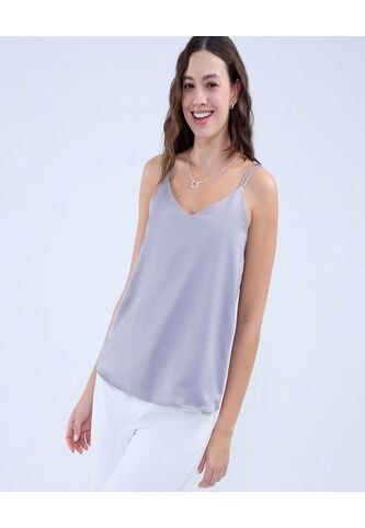 Top Para Mujer Top Color Gris  Marca Ostu #40220395 Ostu