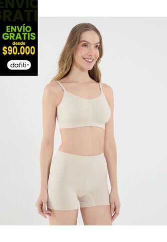 Top Para Mujer Seamless Con Copas Color Beige Marca Ostu #40220400 Ostu
