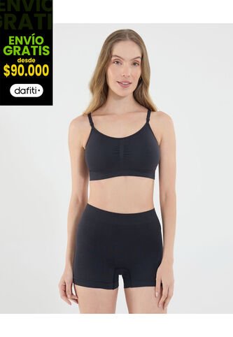 Top Para Mujer Seamless Con Copas Color Negro Marca Ostu #40220400 Ostu