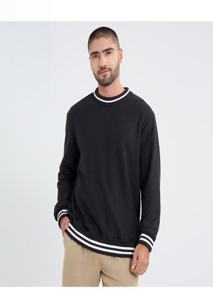 Buzo Para Hombre Cuello Redondo Color Negro Marca Ostu #60060510