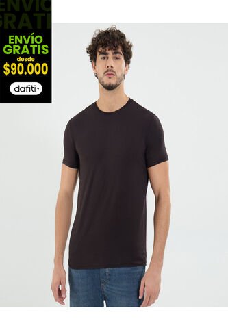 Camiseta Para Hombre Manga Corta Cuello Redondo Color Negro Marca Ostu #60091651 Ostu