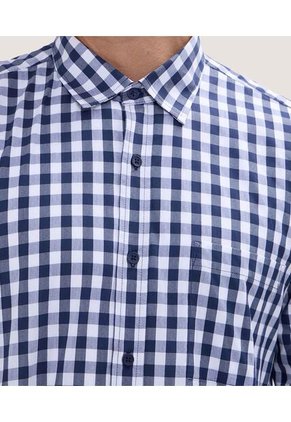 Camisa Para Hombre Manga Larga Con Bolsillo Color Azul  Marca Ostu #60010753