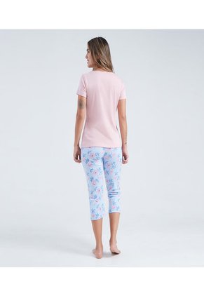 Pijama Para Mujer Ostu Color Rosa Material Poliéster 65% Algodón 35%
