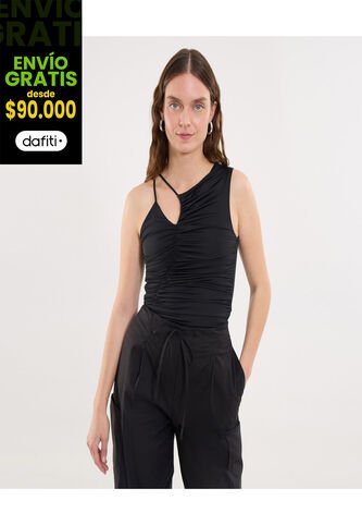 Camiseta Para Mujer Manga Sisa Cuello Redondo Color Negro Marca Ostu #40092497 Ostu