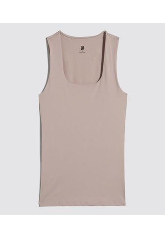Top Para Mujer Cuello Redondo Color Beige Marca Ostu #40220324 Ostu