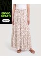 Falda Maxi Floral  Para Mujer Café Ostu de Ostu