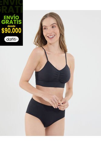 Top Para Mujer Seamless Sin Copas Color Negro Marca Ostu #40220401 Ostu