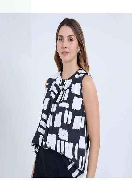 Blusa Para Mujer Manga Sisa Color Negro Marca Ostu #40121135