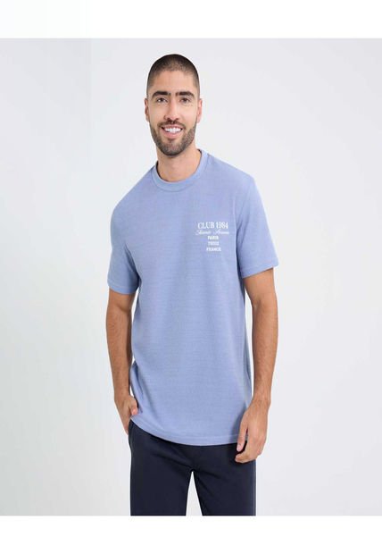 Camiseta Para Hombre Manga Corta Color Azul Marca Ostu #60091576