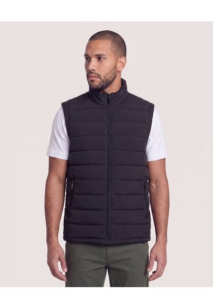 Chaleco Acolchado Con Cremallera  Para Hombre Negro Ostu