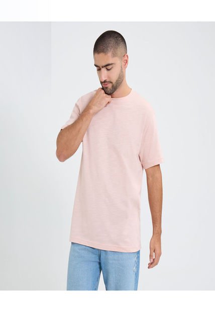 Camiseta Para Hombre Manga Corta Color Rosa Marca Ostu #60091567