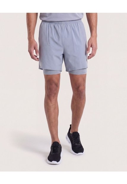 Bermuda Con Biker Interno  Para Hombre Gris Ostu