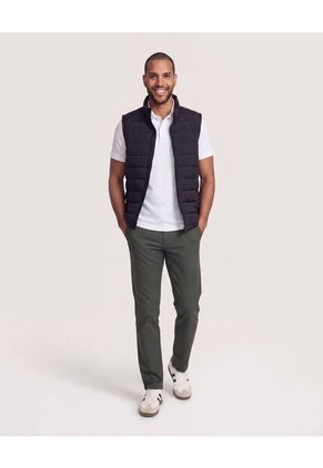 Chaleco Acolchado Con Cremallera Para Hombre Negro Ostu