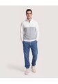 Buzo Half Zipper Contrast  Para Hombre Crema Ostu de Ostu