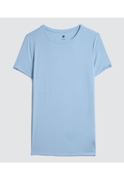 Camiseta Para Mujer Ostu Color Azul Material Viscosa 92% Elastano 8%