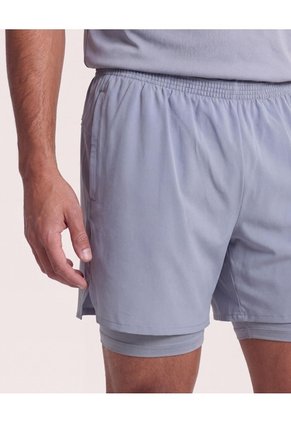 Bermuda Con Biker Interno  Para Hombre Gris Ostu