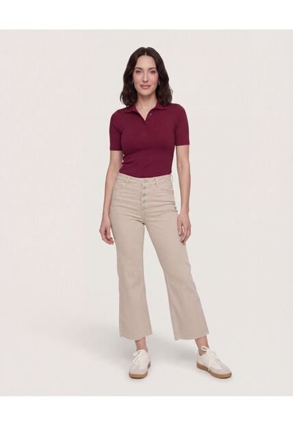 Polo  Para Mujer Manga Corta Color Vino Marca Ostu #40110187