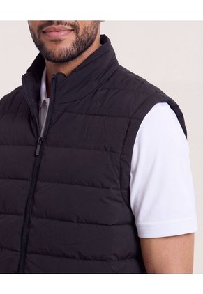 Chaleco Acolchado Con Cremallera Para Hombre Negro Ostu