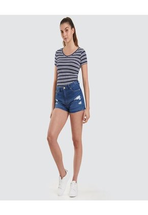 Short Para Mujer Relax Color Azul Marca Ostu #40190148