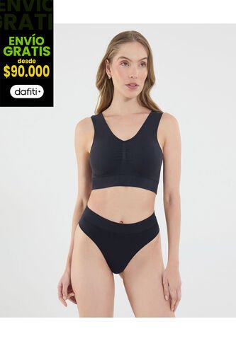 Top Para Mujer Seamless Con Copas Color Negro Marca Ostu #40220398 Ostu