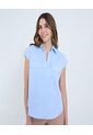 Camisa Para Mujer Manga Corta Color Azul Marca Ostu #40010292 de Ostu