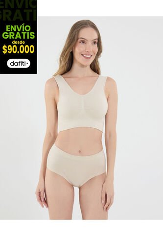 Top Para Mujer Seamless Con Copas Color Beige Marca Ostu #40220398 Ostu