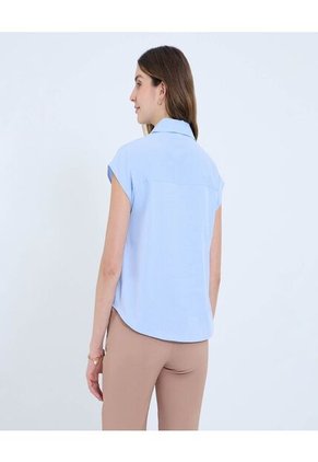 Camisa Para Mujer Manga Corta Color Azul Marca Ostu #40010292