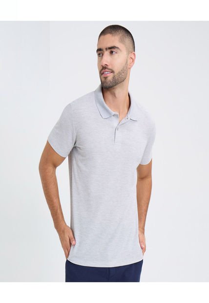 Polo Para Hombre Cuello Tejido Sin Bolsillo Color Gris Marca Ostu #60110740