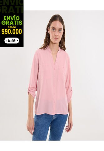 Blusa Para Mujer Manga 3/4 Color Rosado Marca Ostu #40121152 Ostu