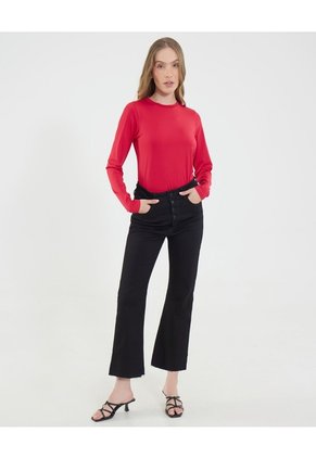 Jean Para Mujer Crop Flare Color Negro Marca Ostu #40160571