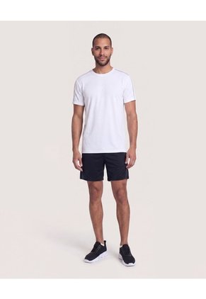 Bermuda Con Contraste  Para Hombre Negro Ostu