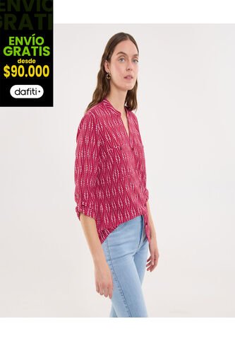 Blusa Para Mujer Manga 3/4 Color Vino Marca Ostu #40121154 Ostu