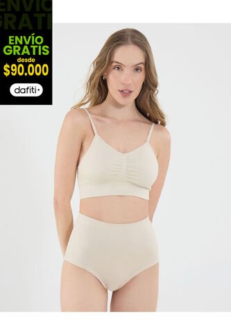 Top Para Mujer Seamless Sin Copas Color Beige Marca Ostu #40220401 Ostu