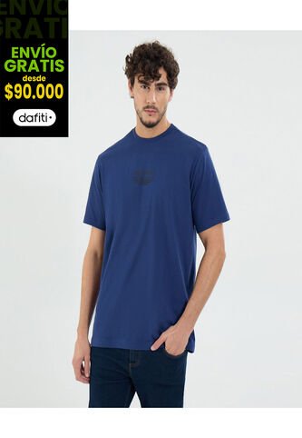 Camiseta Para Hombre Manga Corta Cuello Redondo Color Azul Marca Ostu #60091645 Ostu